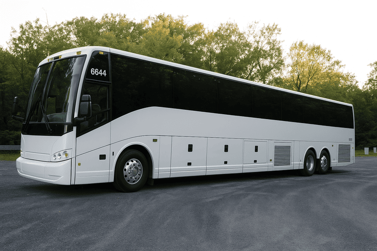 exterior of Charter Bus Rental Bethlehem coach bus